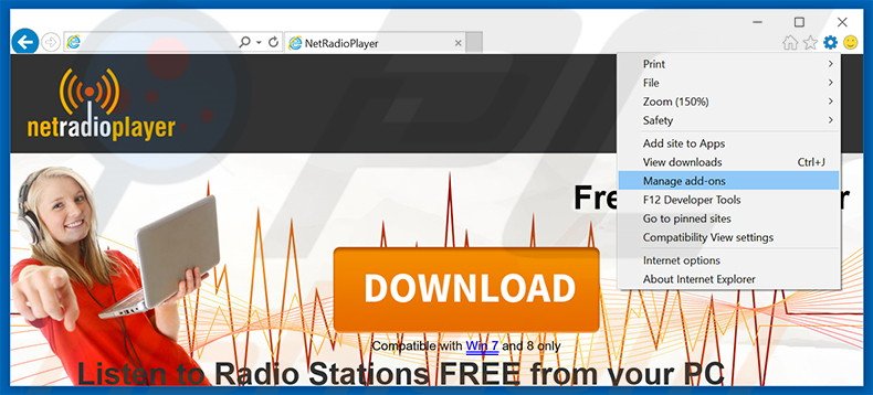 Eliminando los anuncios de NetRadio de Internet Explorer paso 1