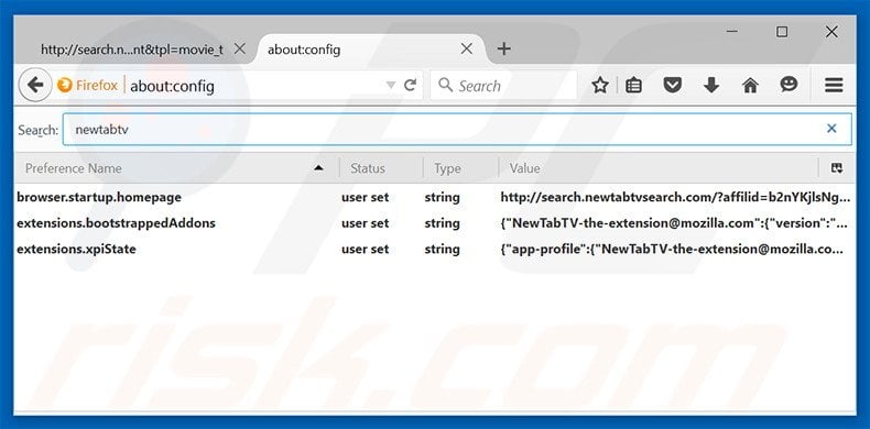 Eliminar search.newtabtvsearch.com del motor de búsqueda por defecto de Mozilla Firefox