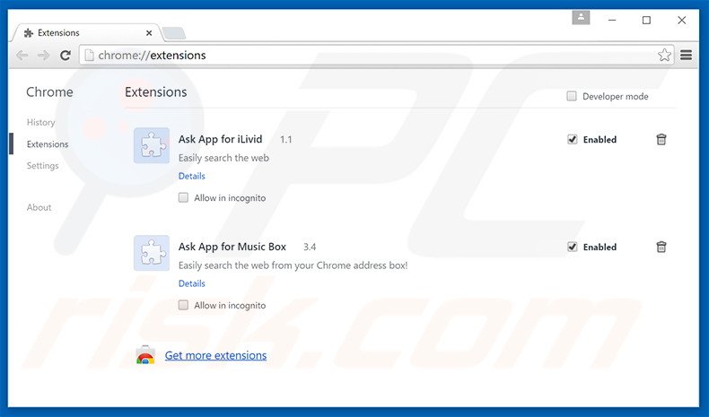 Eliminando los anuncios Note-up de Google Chrome paso 2