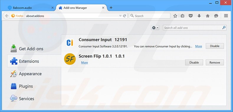 Eliminando los anuncios Nuvision Global Data Remarketer de Mozilla Firefox paso 2