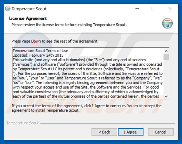 Instalador del software publicitario Temperature Scout