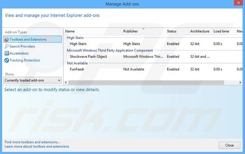 Eliminando los anuncios de Treasure Track de Internet Explorer paso 2