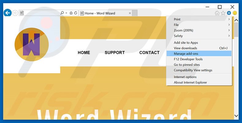 Eliminando los anuncios de WordWizard de Internet Explorer paso 1