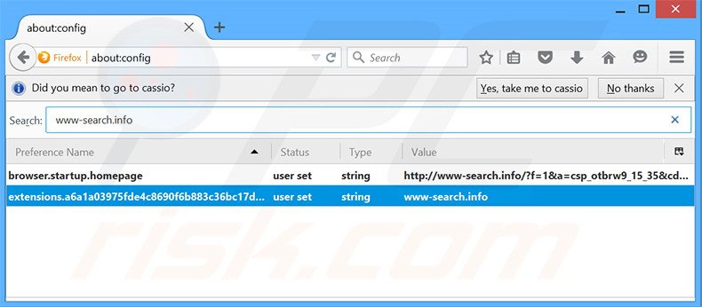 Eliminar www-search.info del motor de búsqueda por defecto de Mozilla Firefox