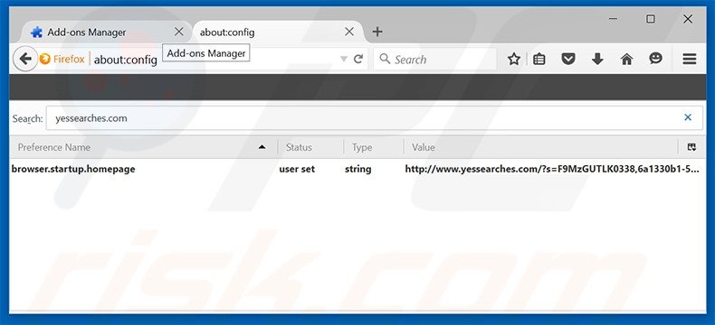 Eliminar yessearches.com del motor de búsqueda por defecto de Mozilla Firefox