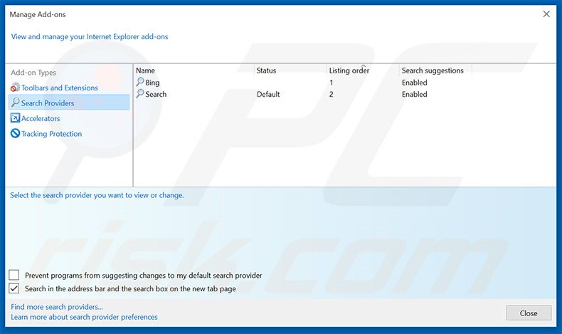 Eliminando yessearches.com del motor de búsqueda por defecto de Internet Explorer