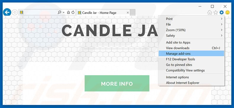 Eliminando los anuncios de Candle Jar de Internet Explorer paso 1