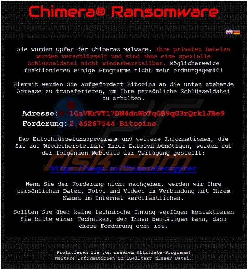 instrucciones desencriptación Chimera