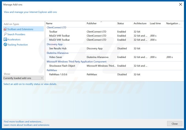 Eliminando coupseek de Internet Explorer paso 2