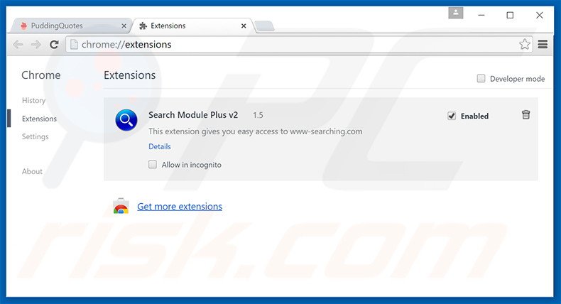 Eliminando los anuncios de Loot Find de Google Chrome paso 2