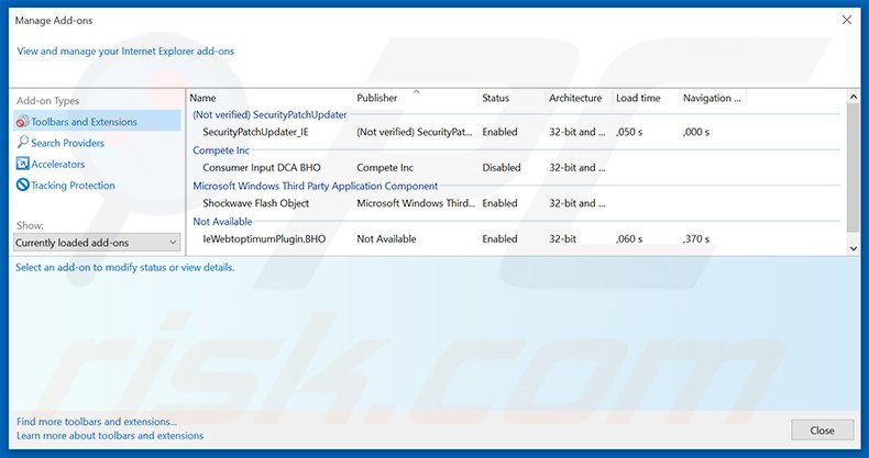 Eliminando los anuncios de Olcinium browser de Internet Explorer paso 2