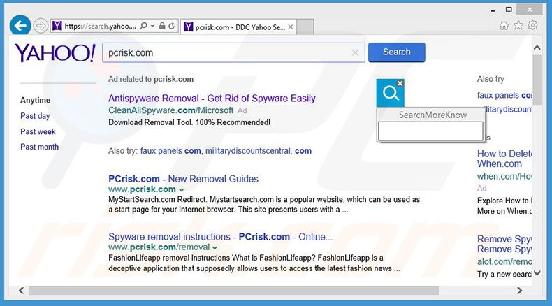 Redireccionamientos no deseados ocasionados por el software publicitario Search Know