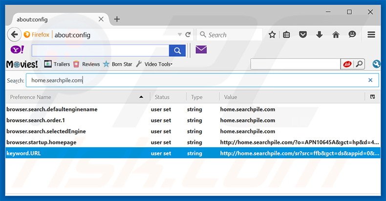 Eliminar home.searchpile.com del motor de búsqueda por defecto de Mozilla Firefox