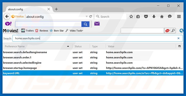 Eliminar home.searchpile.com del motor de búsqueda por defecto de Mozilla Firefox