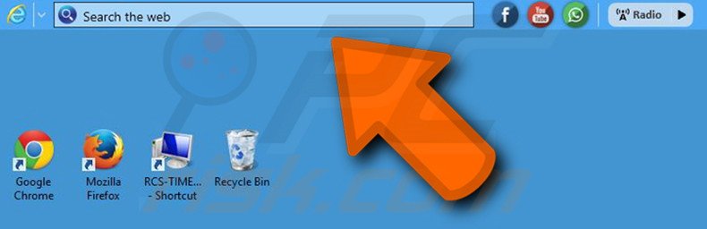 Barra de búsqueda sospechosa en escritorio TheBrowser