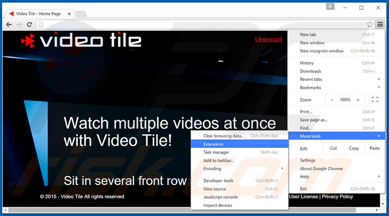 Eliminando los anuncios de Video Tile de Google Chrome paso 1