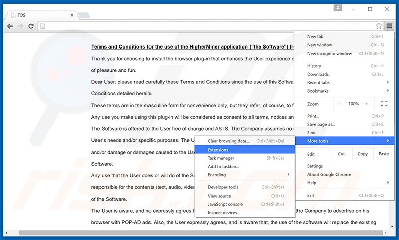 Eliminando los anuncios WebOptimum de Google Chrome paso 1