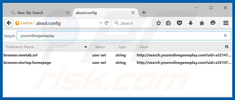 Eliminar search.youronlinegameplay.com del motor de búsqueda por defecto de Mozilla Firefox
