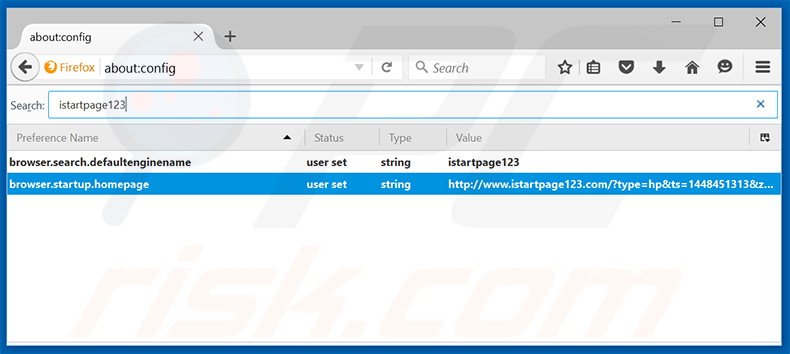 Eliminar istartpage123.com del motor de búsqueda por defecto de Mozilla Firefox