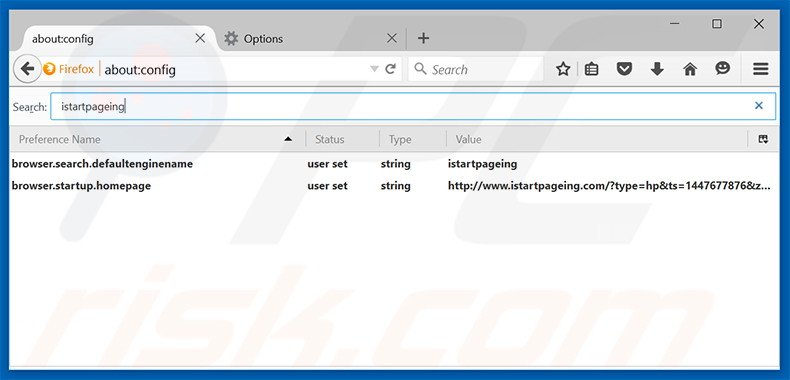 Eliminar istartpageing.com del motor de búsqueda por defecto de Mozilla Firefox