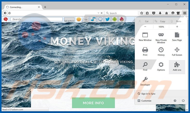 Eliminando los anuncios de Money Viking de Mozilla Firefox paso 1