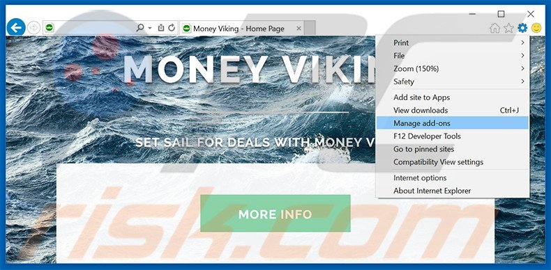 Eliminando los anuncios de Money Viking de Internet Explorer paso 1
