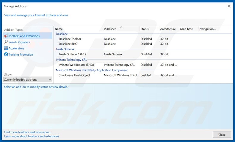 Eliminando de Internet Explorer las extensiones relacionadas con mysurfing123.com