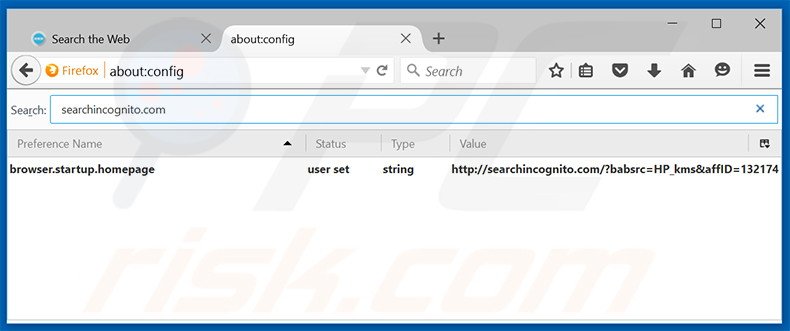 Eliminar searchincognito.com del motor de búsqueda por defecto de Mozilla Firefox