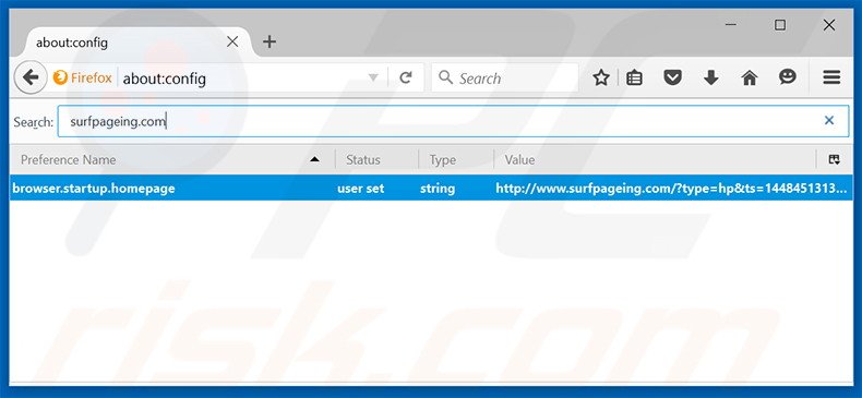 Eliminar surfpageing.com del motor de búsqueda por defecto de Mozilla Firefox