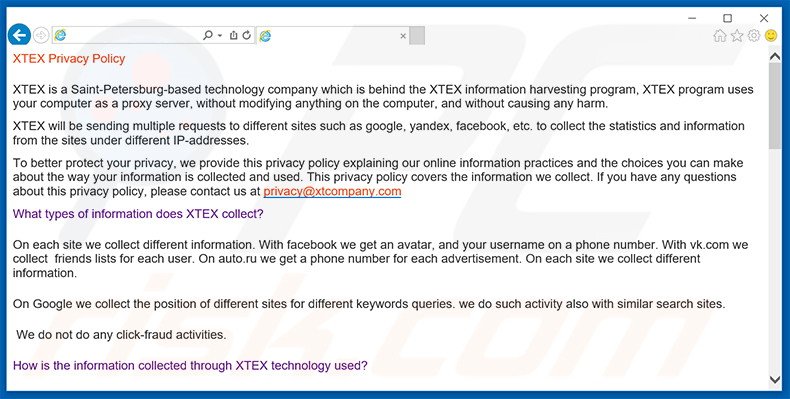 XTEX adware