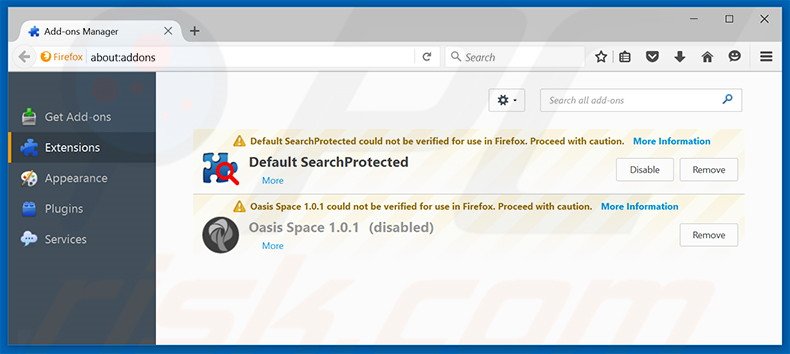 Eliminando didisearch.com de las extensiones de Mozilla Firefox