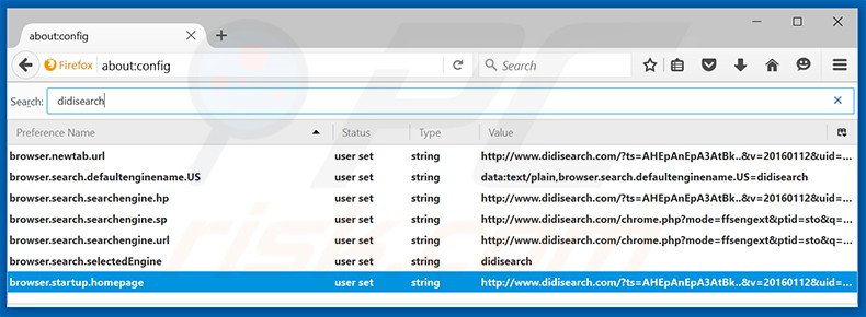 Eliminar didisearch.com del motor de búsqueda por defecto de Mozilla Firefox