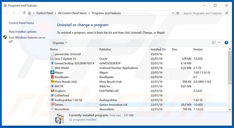 desinstalar High Unite del Panel de control