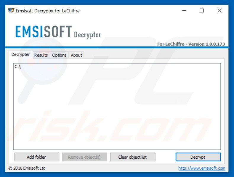 desencriptador Emsisoft usado en LeChiffre