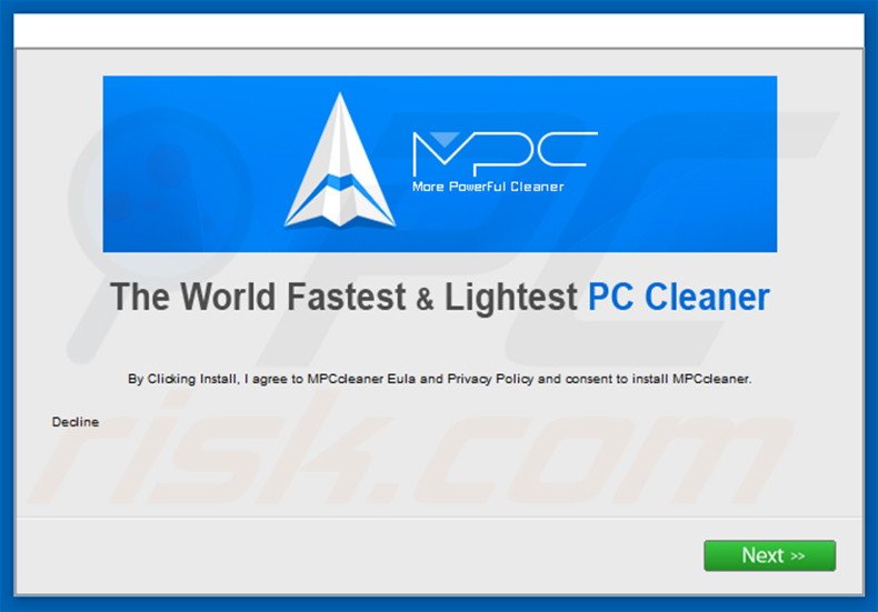 Asistente que incluye el software MPC Cleaner