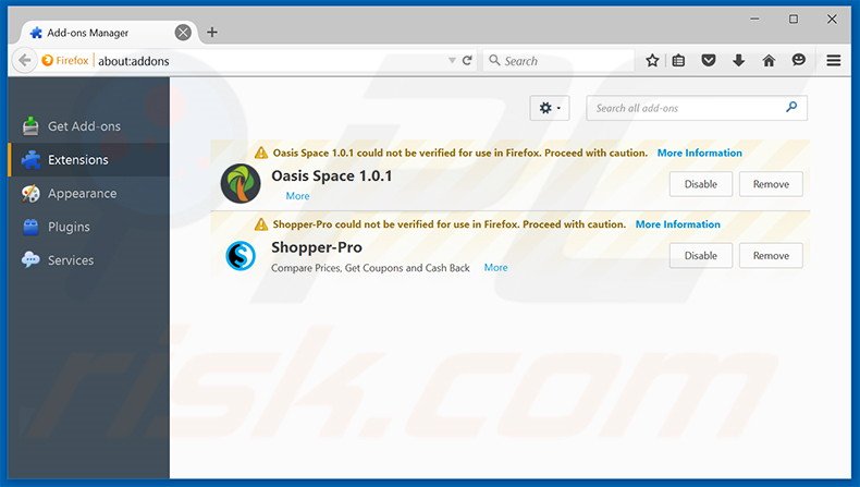 Eliminando mybeesearch.com de las extensiones de Mozilla Firefox