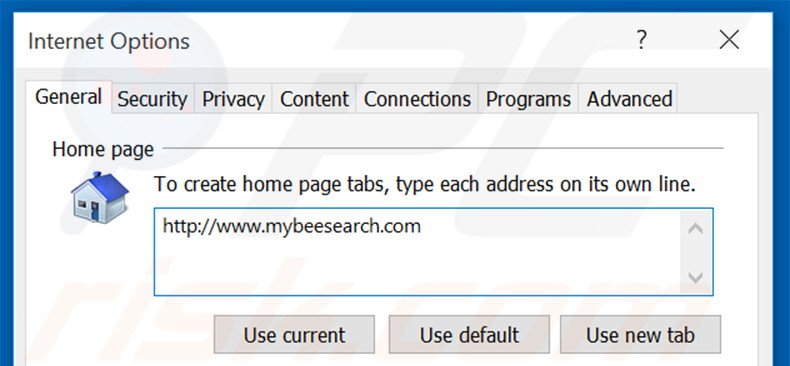 Eliminando mybeesearch.com de la página de inicio de Internet Explorer