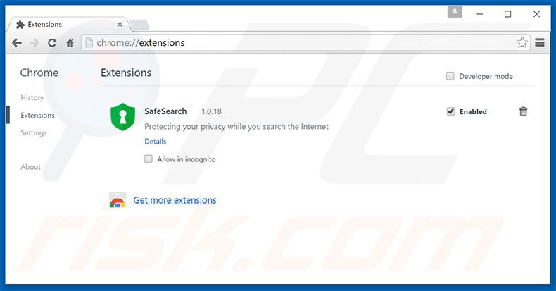 Eliminando las extensiones relacionadas con ooxxsearch.com de Google Chrome