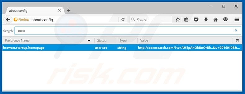 Eliminar ooxxsearch.com del motor de búsqueda por defecto de Mozilla Firefox