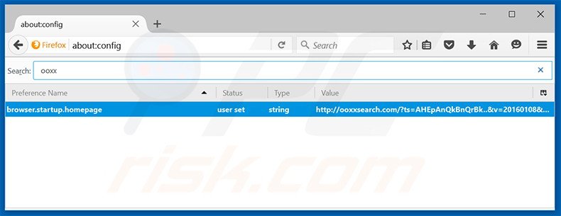 Eliminar ooxxsearch.com del motor de búsqueda por defecto de Mozilla Firefox