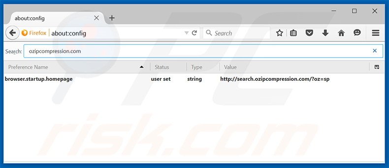 Eliminar search.ozipcompression.com del motor de búsqueda por defecto de Mozilla Firefox