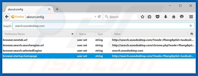 Eliminar search.sosodesktop.com del motor de búsqueda por defecto de Mozilla Firefox