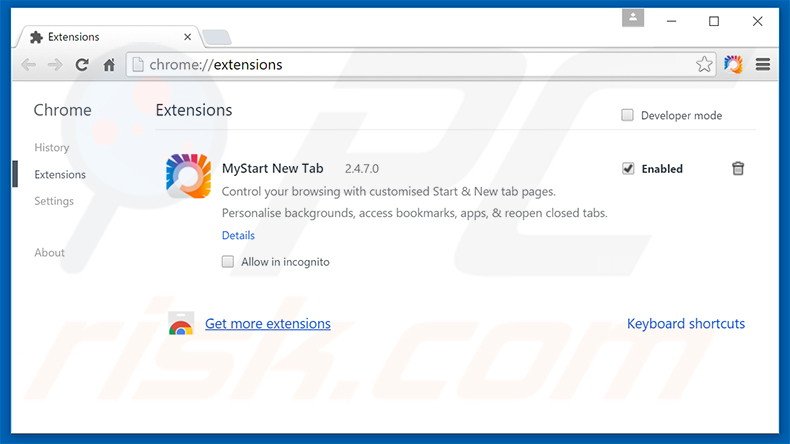 Eliminando las extensiones relacionadas con sugabit.net de Google Chrome