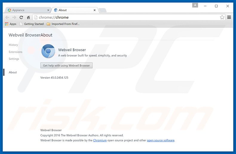 Programa potencialmente no deseado WebVeil