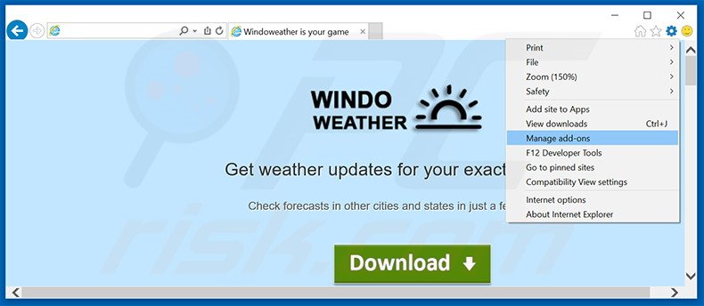  Eliminando los anuncios de Windoweather de Internet Explorer paso 1