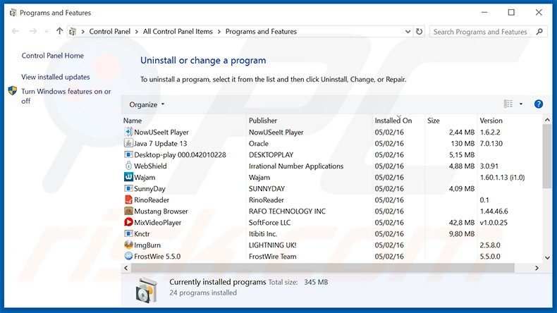 desinstalar Customer Promos del Panel de control