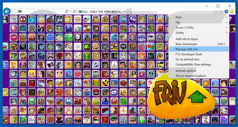 Eliminando los anuncios de Friv Launcher de Internet Explorer paso 1
