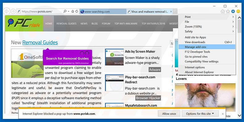 Eliminando los anuncios de From Around The Web de Internet Explorer paso 1