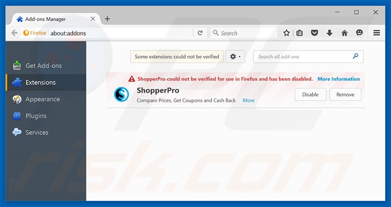 Eliminando search.mysearch.com de las extensiones de Mozilla Firefox
