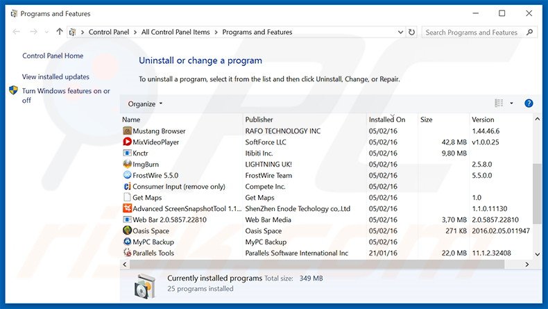 desinstalar Great Hub del Panel de control